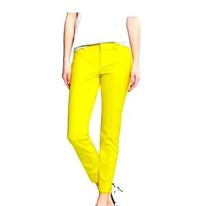 Banana Republic Sloan Slim Straight Trousers Highlighter Yellow 8